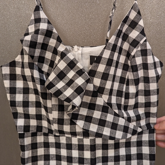 Lulu's Gingham Black White Summer Mini Dress Sz Medium - Picture 7 of 10